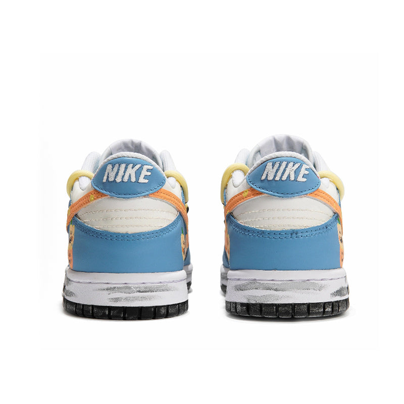 [Custom Silly Pumpkin] Dunk Skateboarding Shoes Unisex Low-top Blue/White