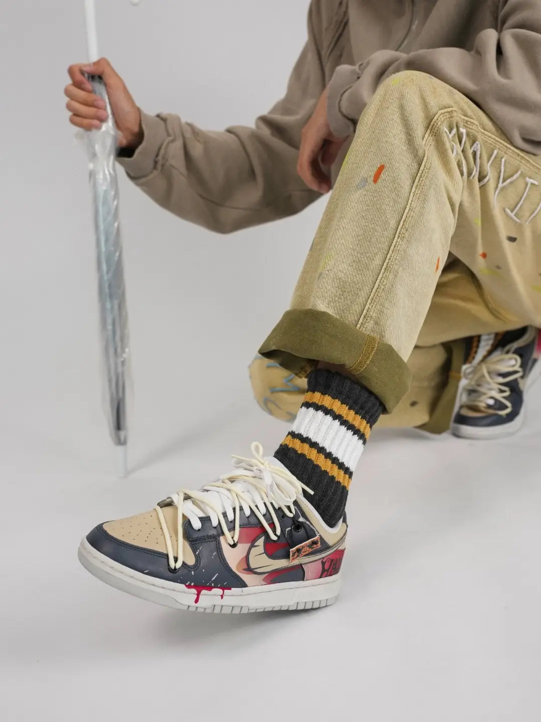 [Custom Dark Harvest] Dunk Skateboarding Shoes Unisex Low-top Black/Red