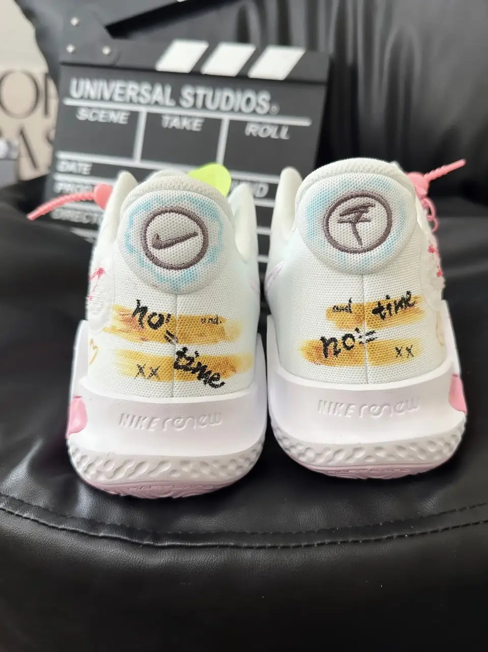 [Custom Pink Flame Encounter]  KD Trey 5 IX Vintage Basketball Shoes Unisex Mid-top White/pink