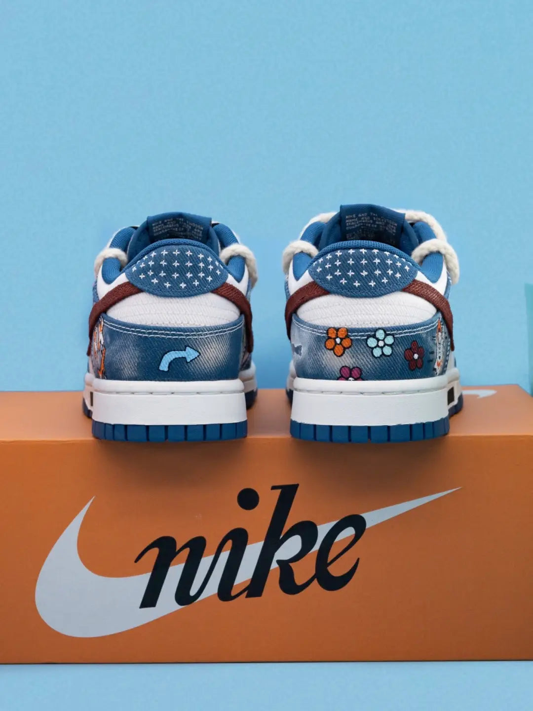 [Custom Cowboy Graffiti] Dunk Skateboarding Shoes Twine Shoelace Unisex