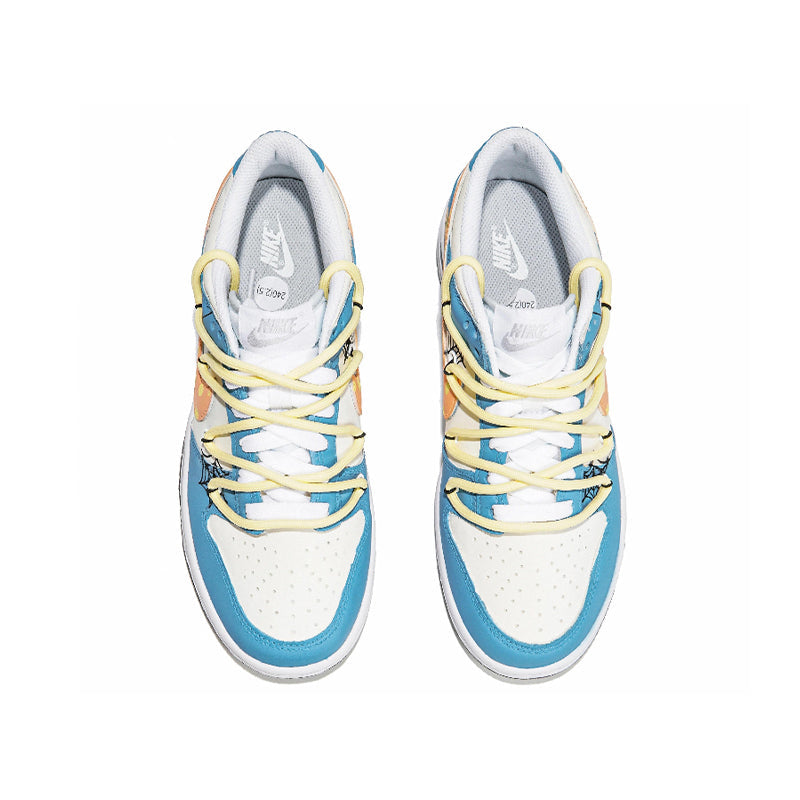 [Custom Silly Pumpkin] Dunk Skateboarding Shoes Unisex Low-top Blue/White