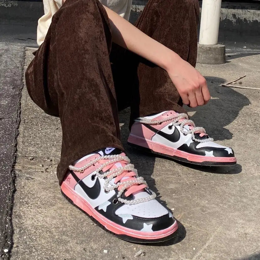 [Custom Star Pearl]  Dunk Skateboarding Shoes Unisex