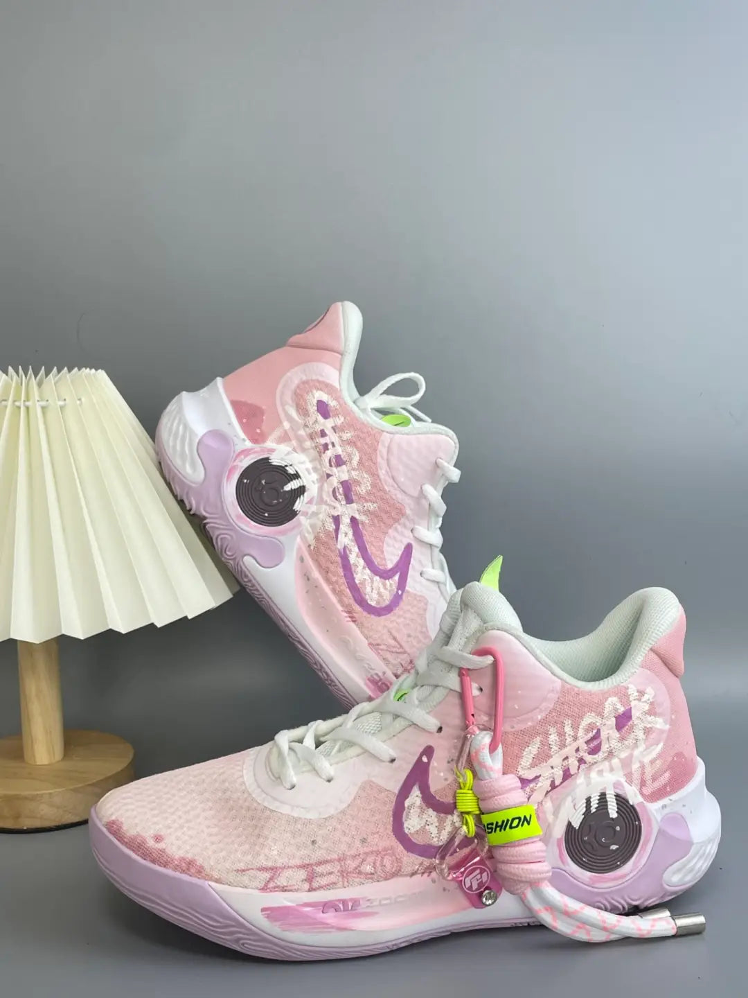 [Custom Plum soda water]  KD Trey 5 IX Vintage Basketball Shoes Unisex Low-top Pink