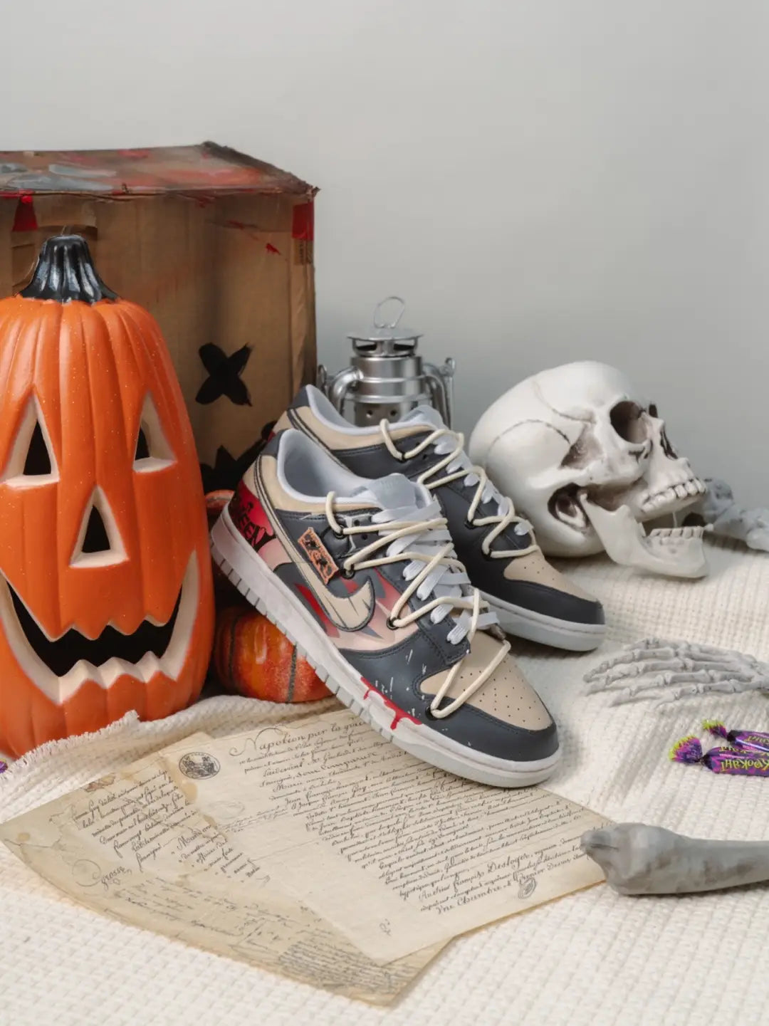 [Custom Dark Harvest] Dunk Skateboarding Shoes Unisex Low-top Black/Red