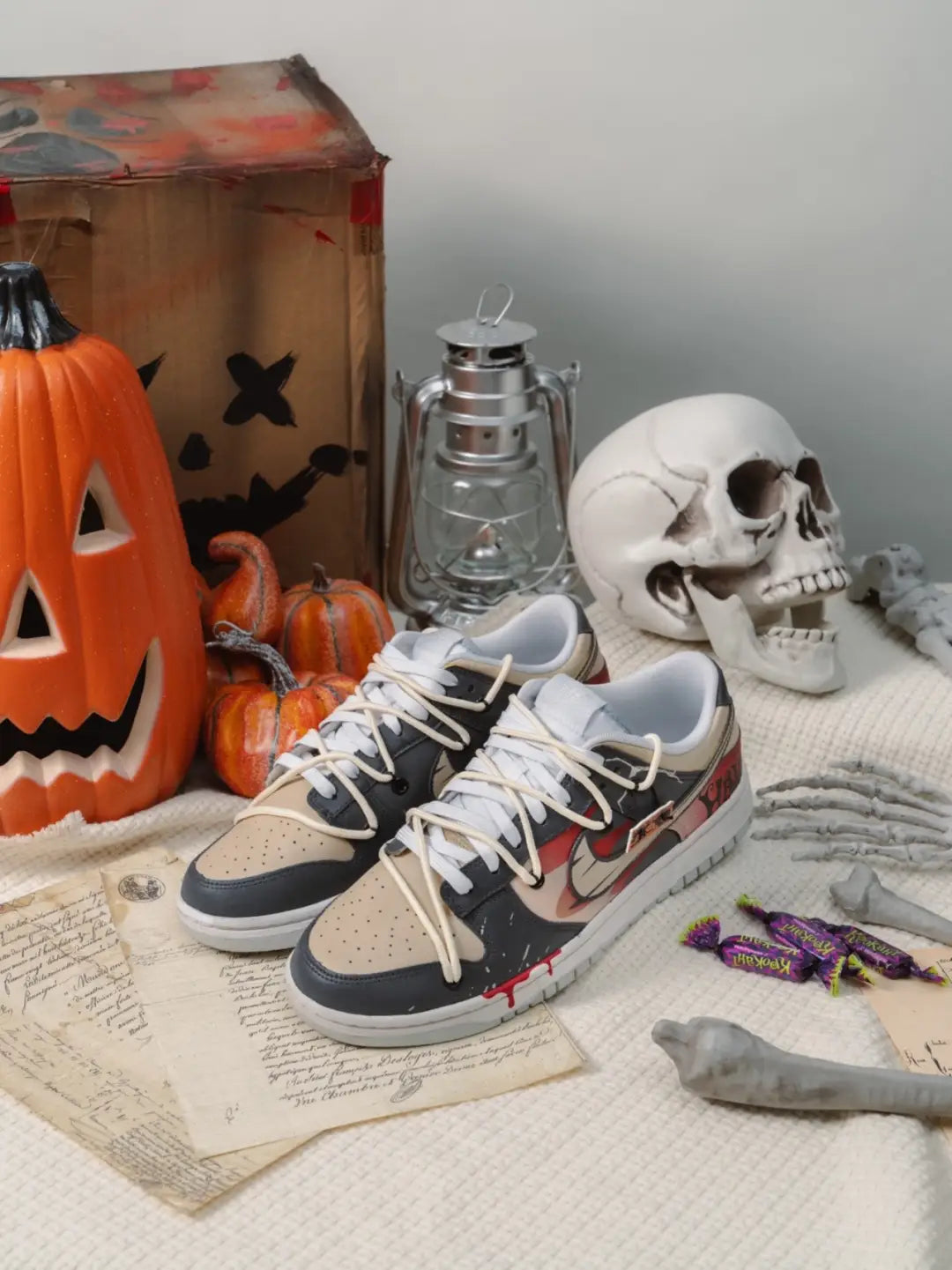 [Custom Dark Harvest] Dunk Skateboarding Shoes Unisex Low-top Black/Red