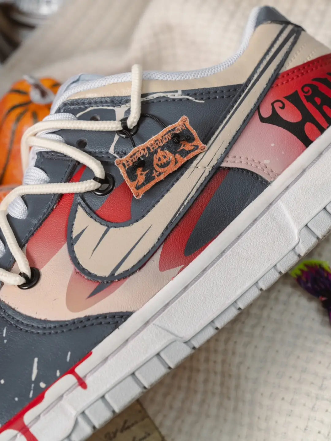 [Custom Dark Harvest] Dunk Skateboarding Shoes Unisex Low-top Black/Red