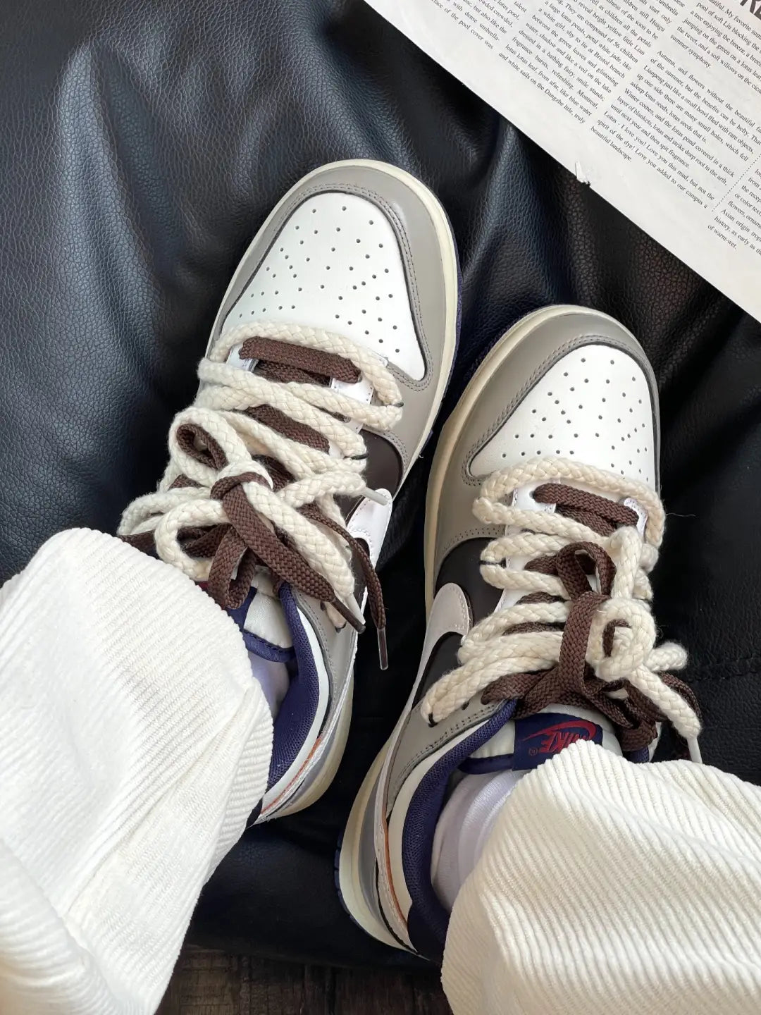 [Custom Wilderness] Dunk Skateboarding Shoes Unisex Gray/Brown