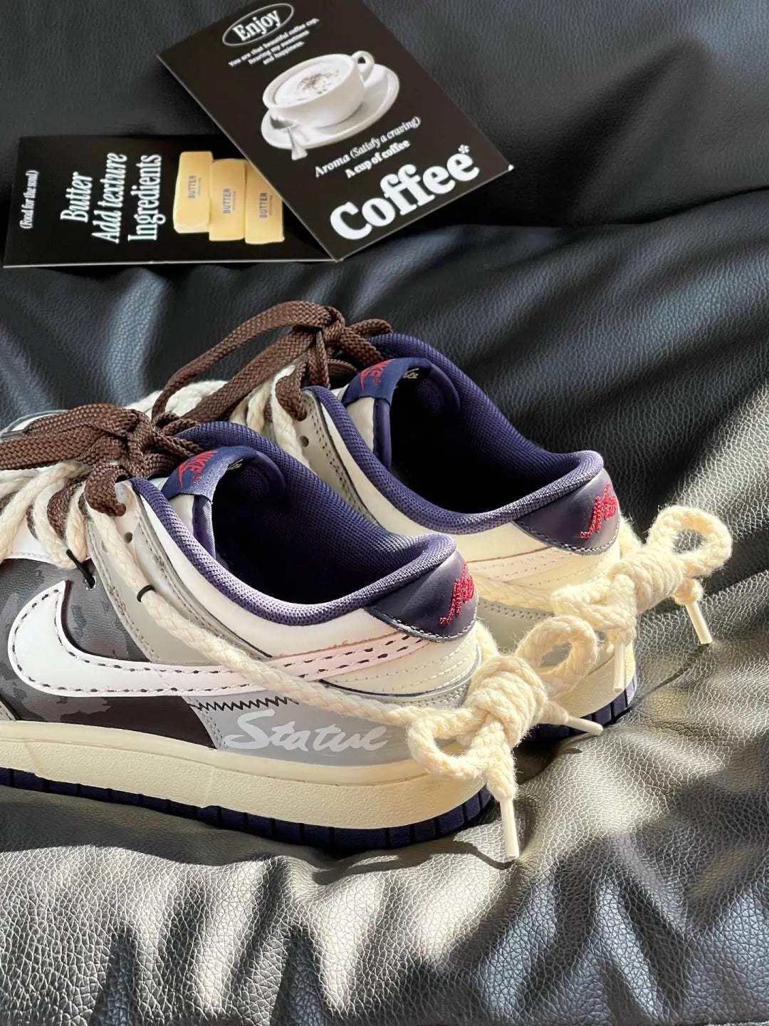 [Custom Wilderness] Dunk Skateboarding Shoes Unisex Gray/Brown