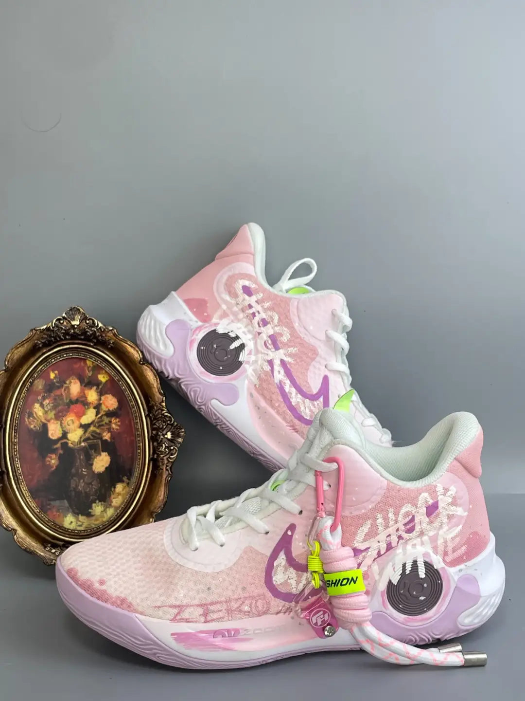 [Custom Plum soda water]  KD Trey 5 IX Vintage Basketball Shoes Unisex Low-top Pink