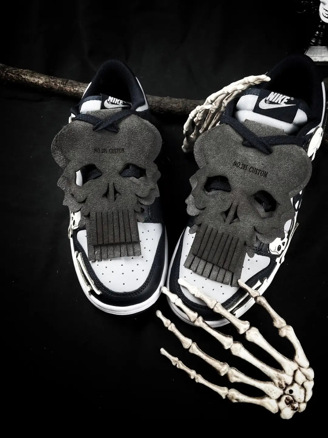[Custom Ghost Ship] Dunk Skateboarding Shoes Unisex Low-top Grey/Black/White