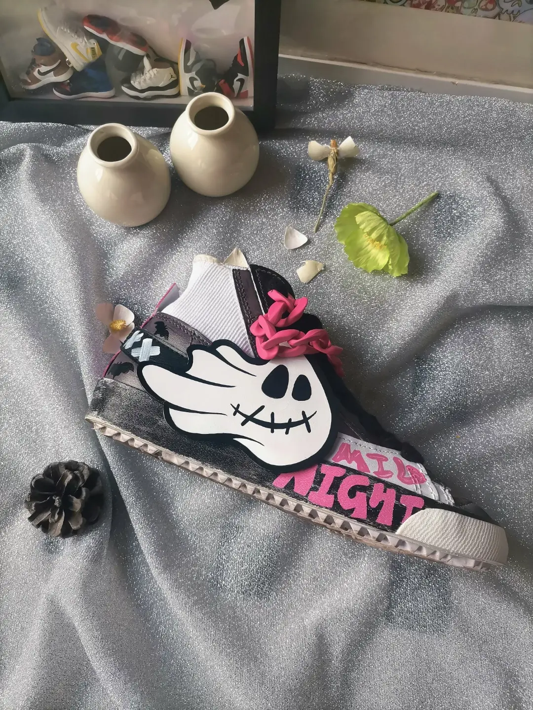 [Custom All Week] Blazer 77 Jumbo High Top Unisex Skateboarding Shoes Black/Pink