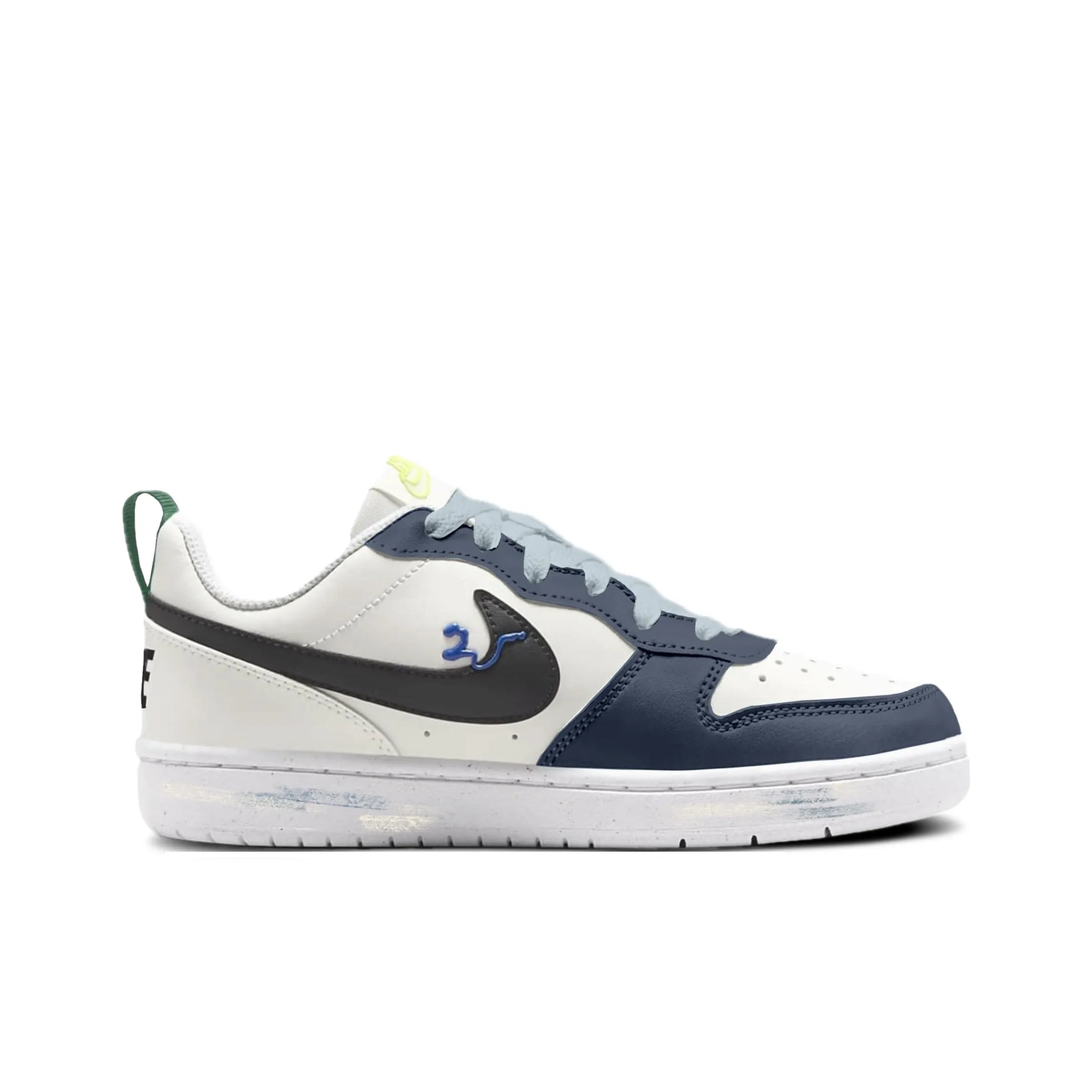 [Custom Unlimited Fun/Deep Sea Blue] Court Borough Skateboard Shoes For Children Unisex