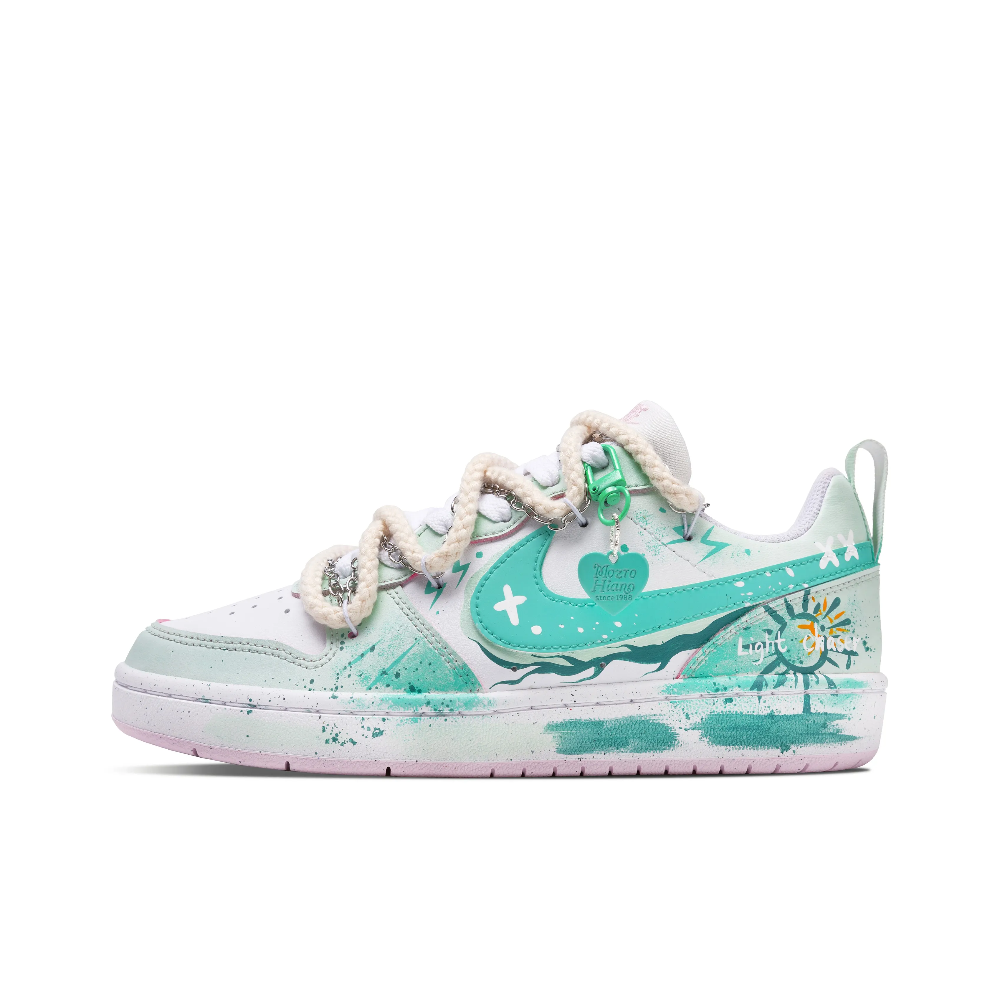 [Custom Peach Blossoms] Court Borough Skateboarding Shoes Unisex Four Color