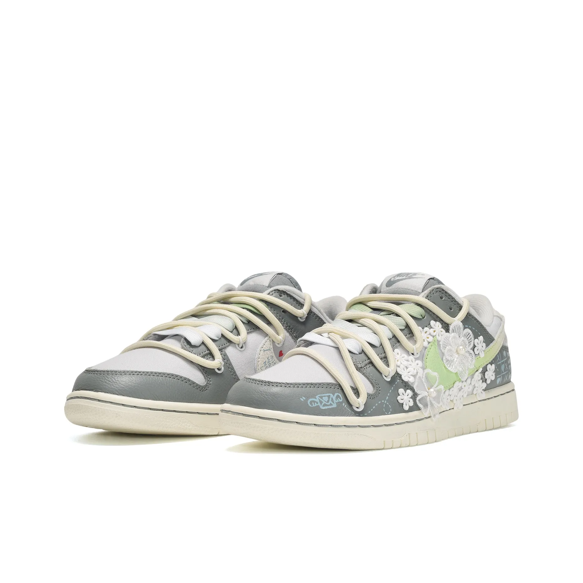 Pearl Confession Letter-  Dunk Skateboarding Shoes Unisex Low-top