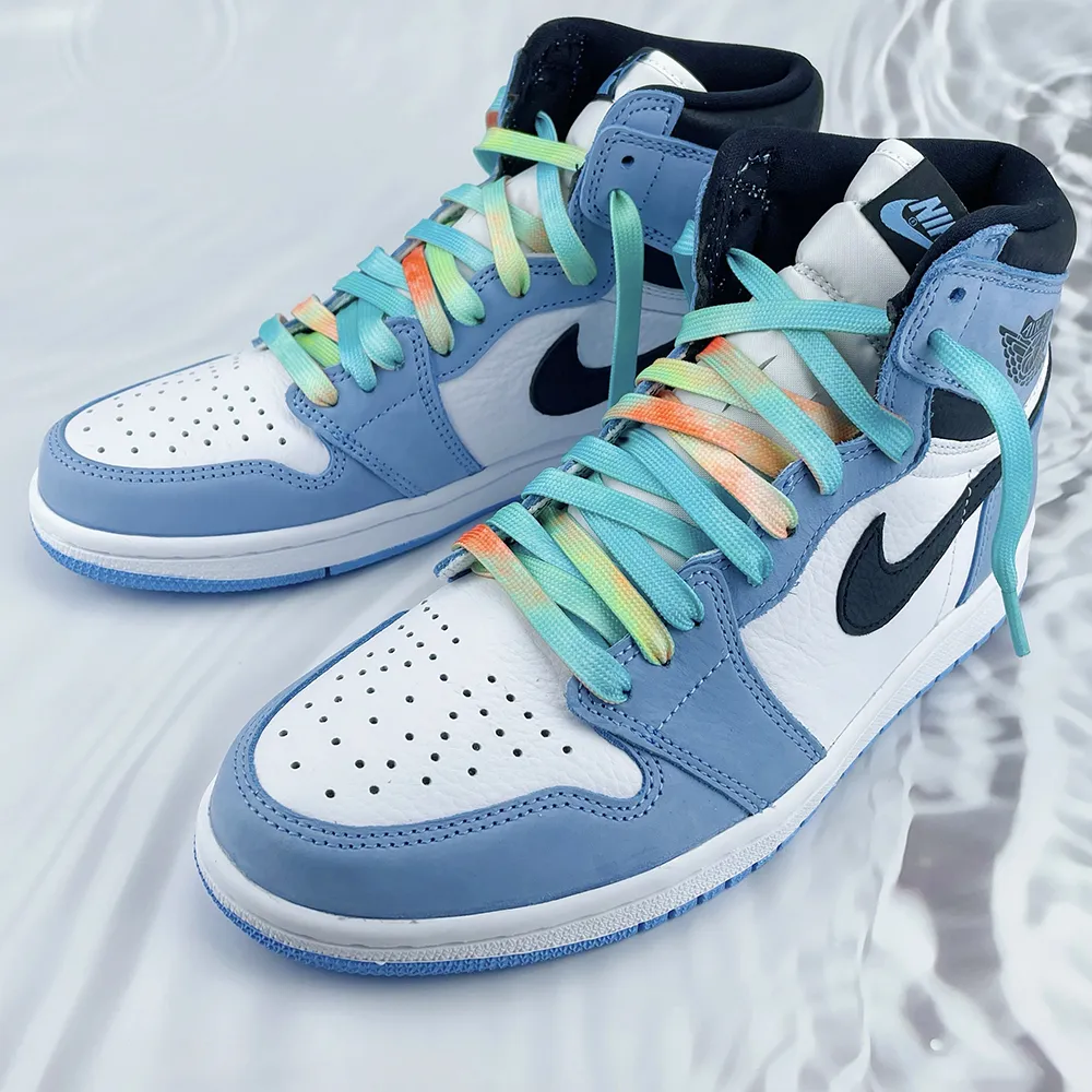 5 Pairs Cool irregular tie-dye gradient Niche original tropical island series Shoelaces Unisex couple style