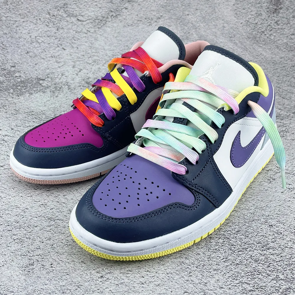 5 Pairs Cool irregular tie-dye gradient Niche original tropical island series Shoelaces Unisex couple style