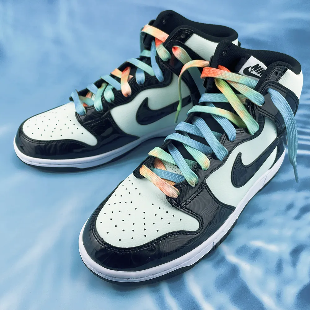 5 Pairs Cool irregular tie-dye gradient Niche original tropical island series Shoelaces Unisex couple style