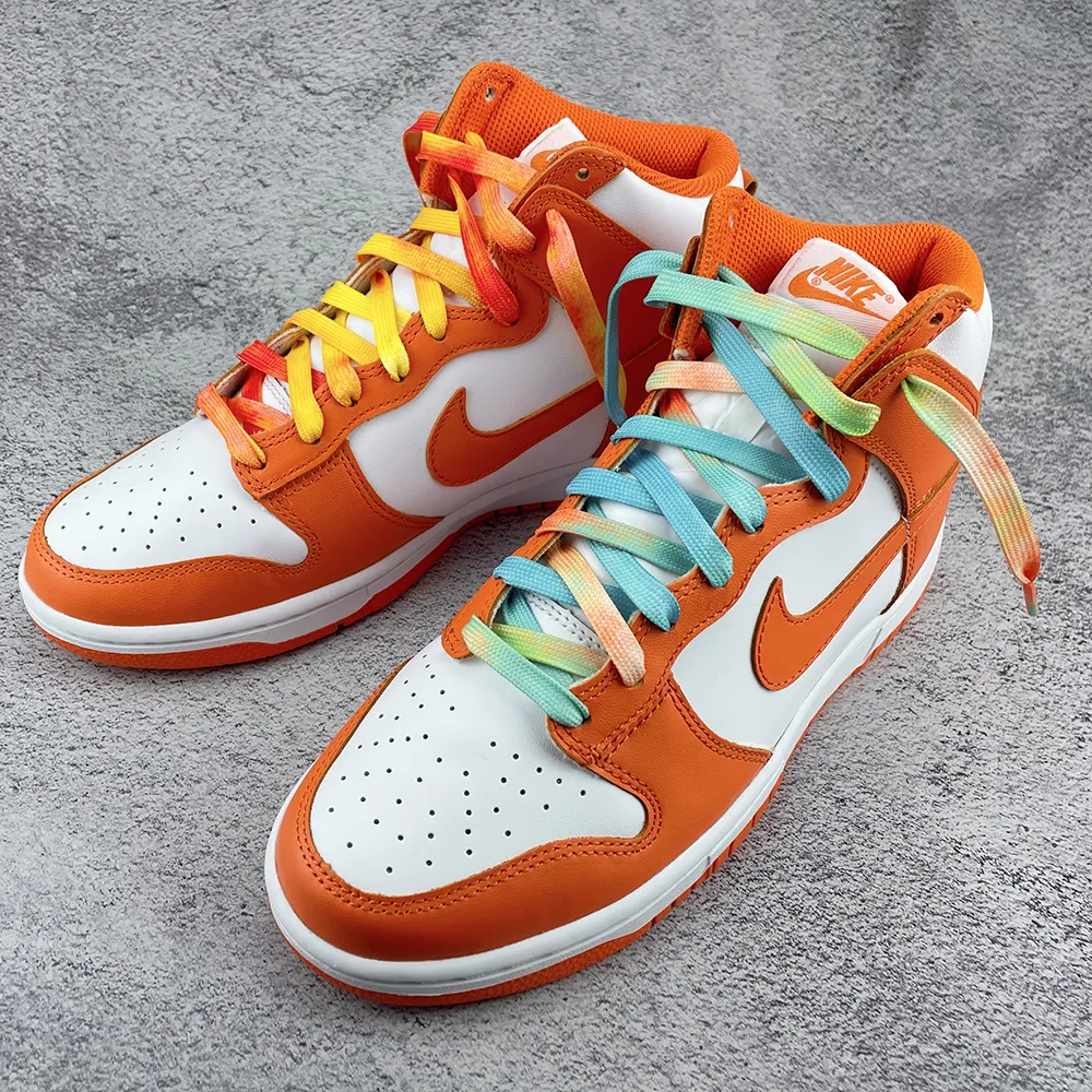 5 Pairs Cool irregular tie-dye gradient Niche original tropical island series Shoelaces Unisex couple style