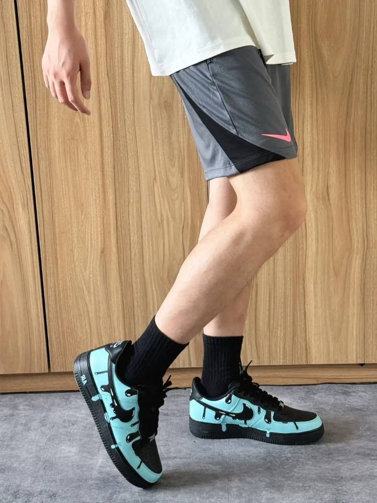 [Custom Dissolved ink electric light green]  Air Force 1 Skateboarding Shoes Unisex