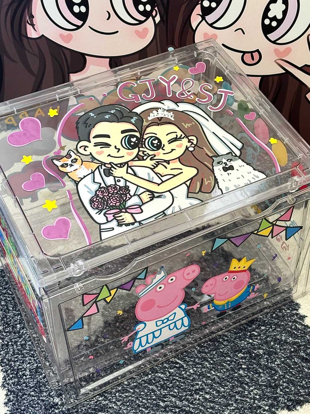 Personalized Graffiti Transparent Custom Shoe Box（Personalized customization required, please contact customer service)