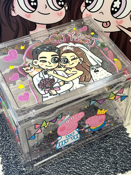 Personalized Graffiti Transparent Custom Shoe Box（Personalized customization required, please contact customer service)