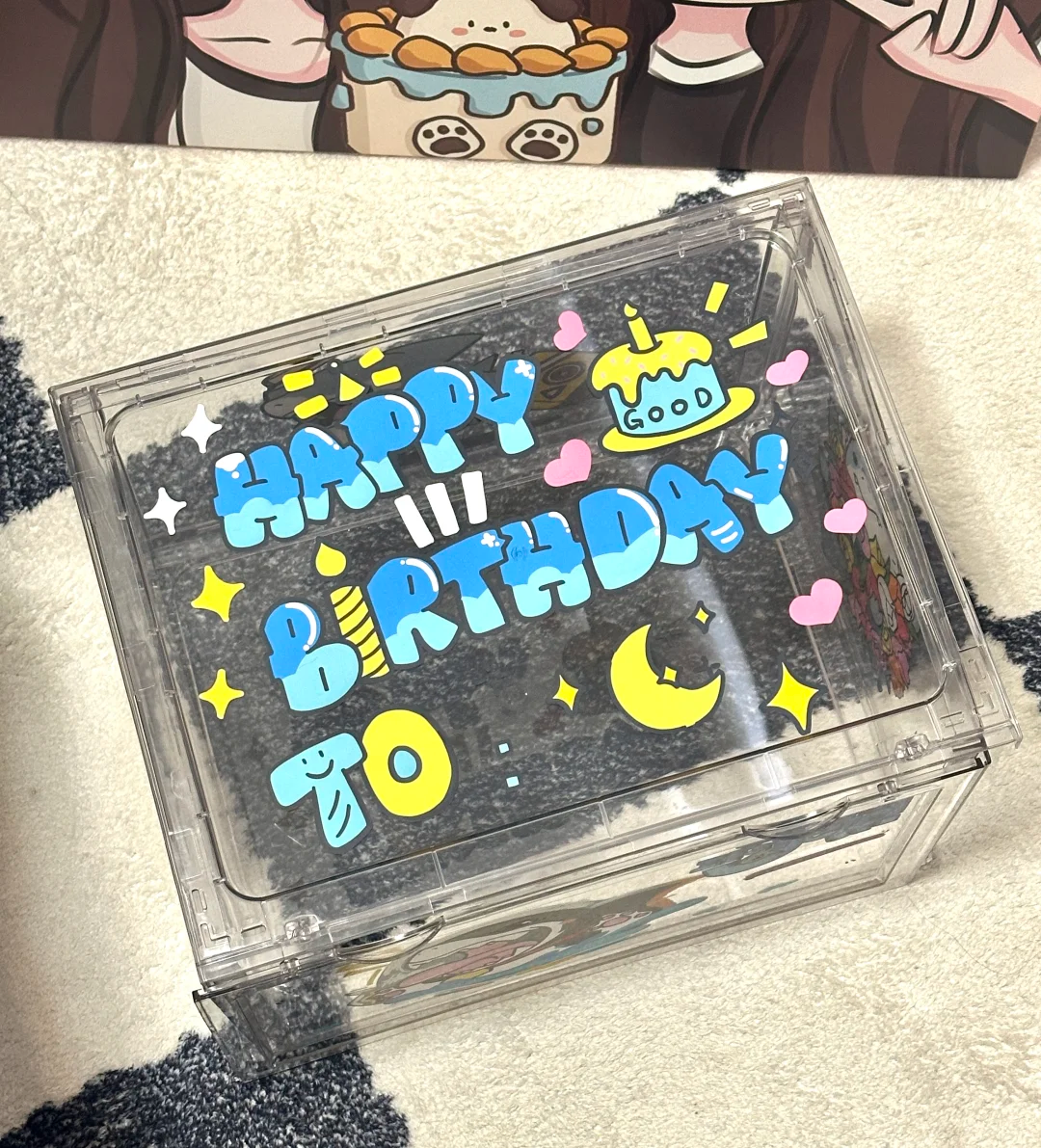 Personalized Graffiti Transparent Custom Shoe Box（Personalized customization required, please contact customer service)