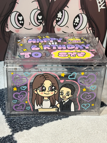 Personalized Graffiti Transparent Custom Shoe Box（Personalized customization required, please contact customer service)