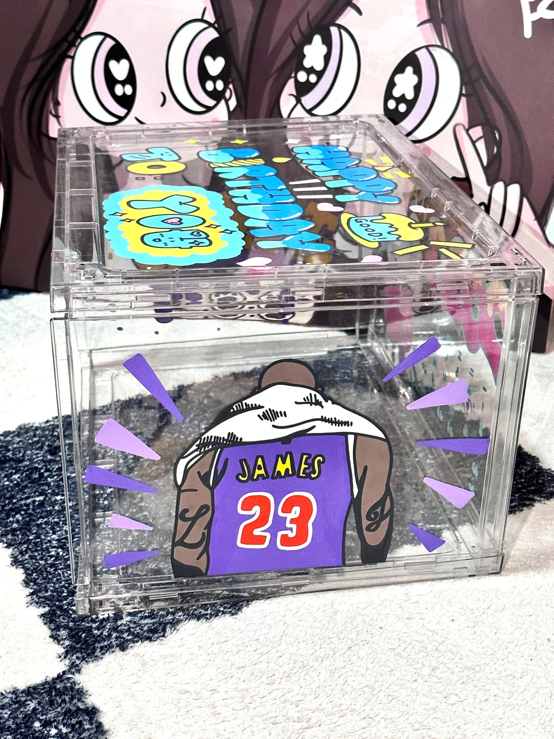 Personalized Graffiti Transparent Custom Shoe Box（Personalized customization required, please contact customer service)