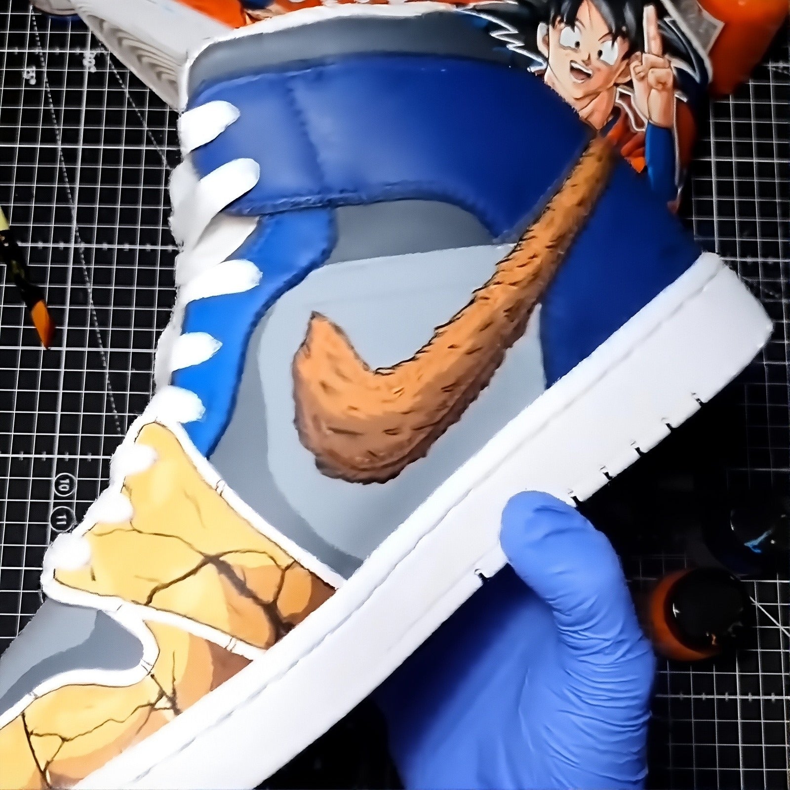 [Custom The Strongest form of Saiyan] Air Jordan 1 Mid Skateboarding Shoes Unisex
