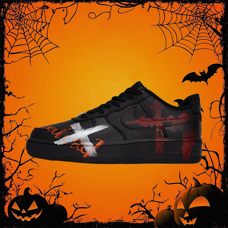 [Customized Shadow of Soul's Extinction] Air Force 1 Low-top Shoes Unisex Black/Graffiti