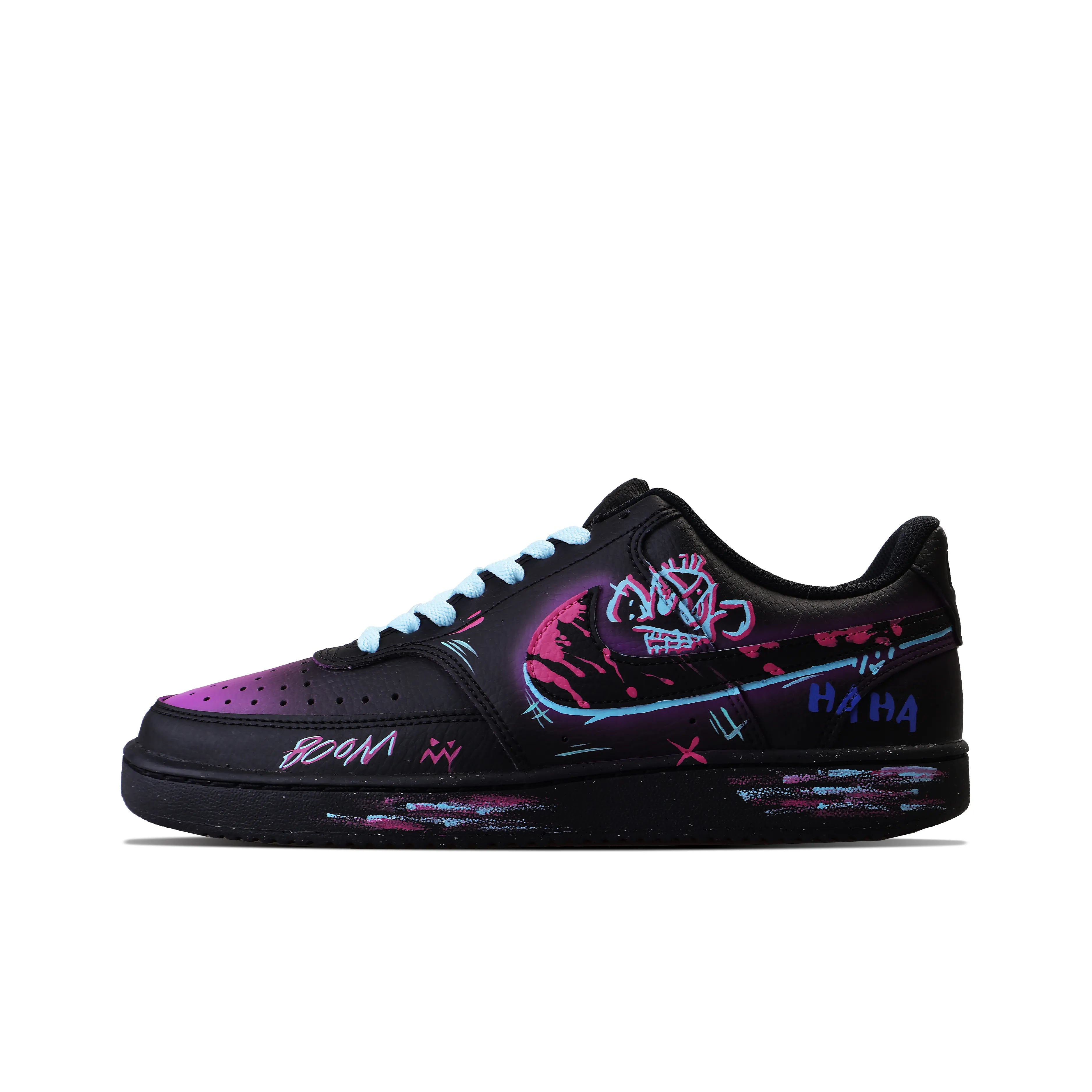 [Custom Cyber Prank] Court Vision 1 Skateboard Shoes Unisex Black