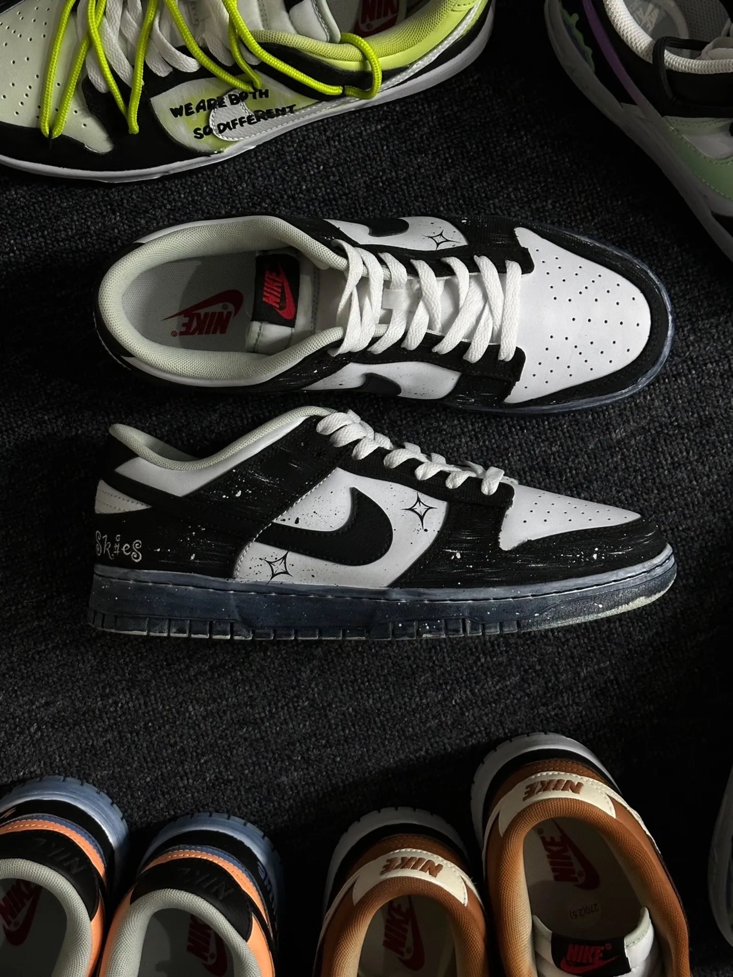 [Custom Falling, Hand-Sprayed Ink Artistry] Dunk Low Skateboard Shoes Unisex