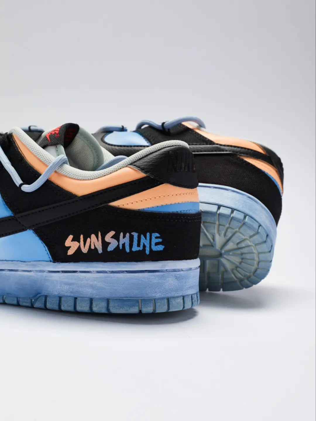 [Custom Men's California sunset black orange blue]  Dunk Skateboarding Shoes Men