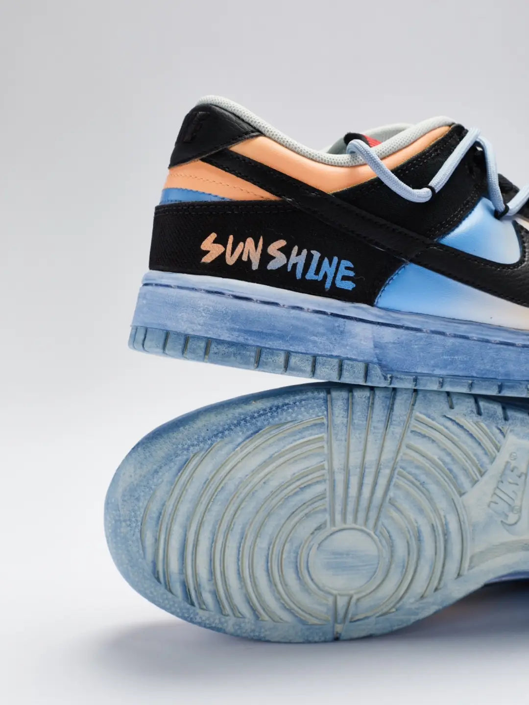 [Custom Men's California sunset black orange blue]  Dunk Skateboarding Shoes Men