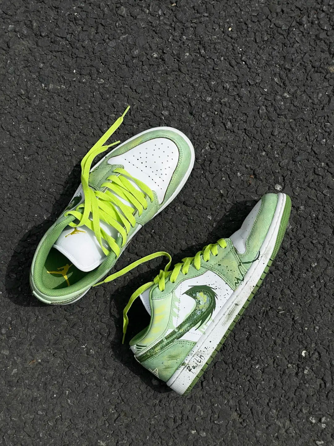 [Custom Tundra] Air Jordan Low - Top Skateboarding Shoes Unisex Green