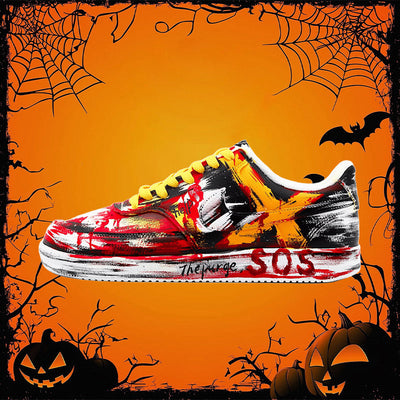[Custom Drippy Sense] Court Vision 1 Skateboard Shoes Unisex Red/Black/Yellow
