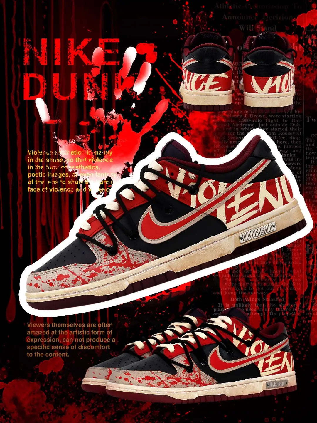 [Custom Violent Aesthetics] Dunk Skateboarding Shoes Unisex