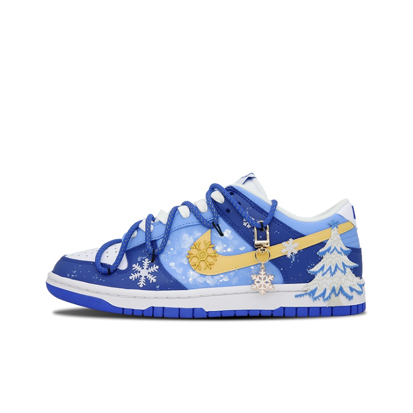 [Custom Christmas Snowy Forest] Dunk Skateboarding Shoes Unisex Low-top