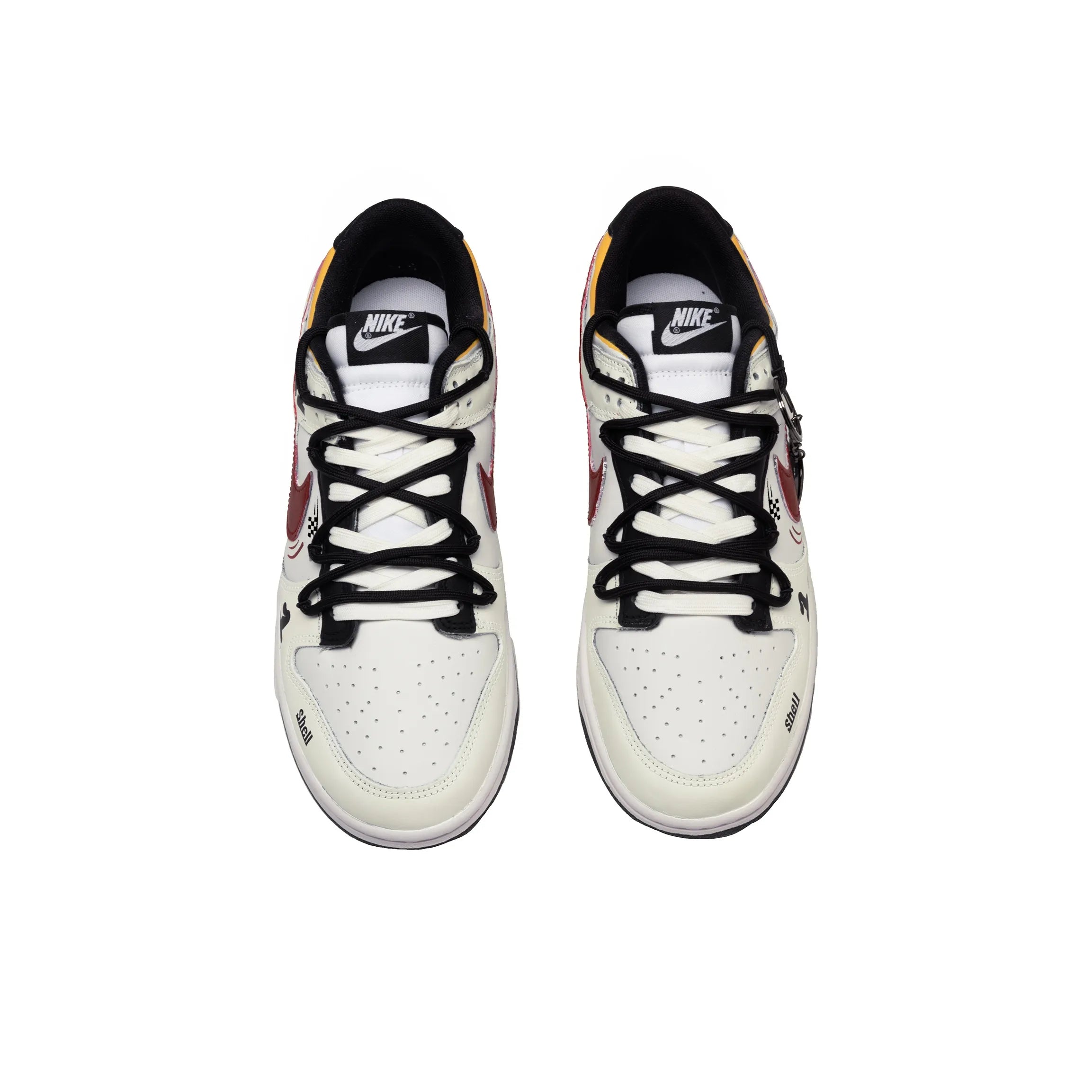 [Custom - Grid 1976] Dunk Skateboarding Shoes Unisex White/Red