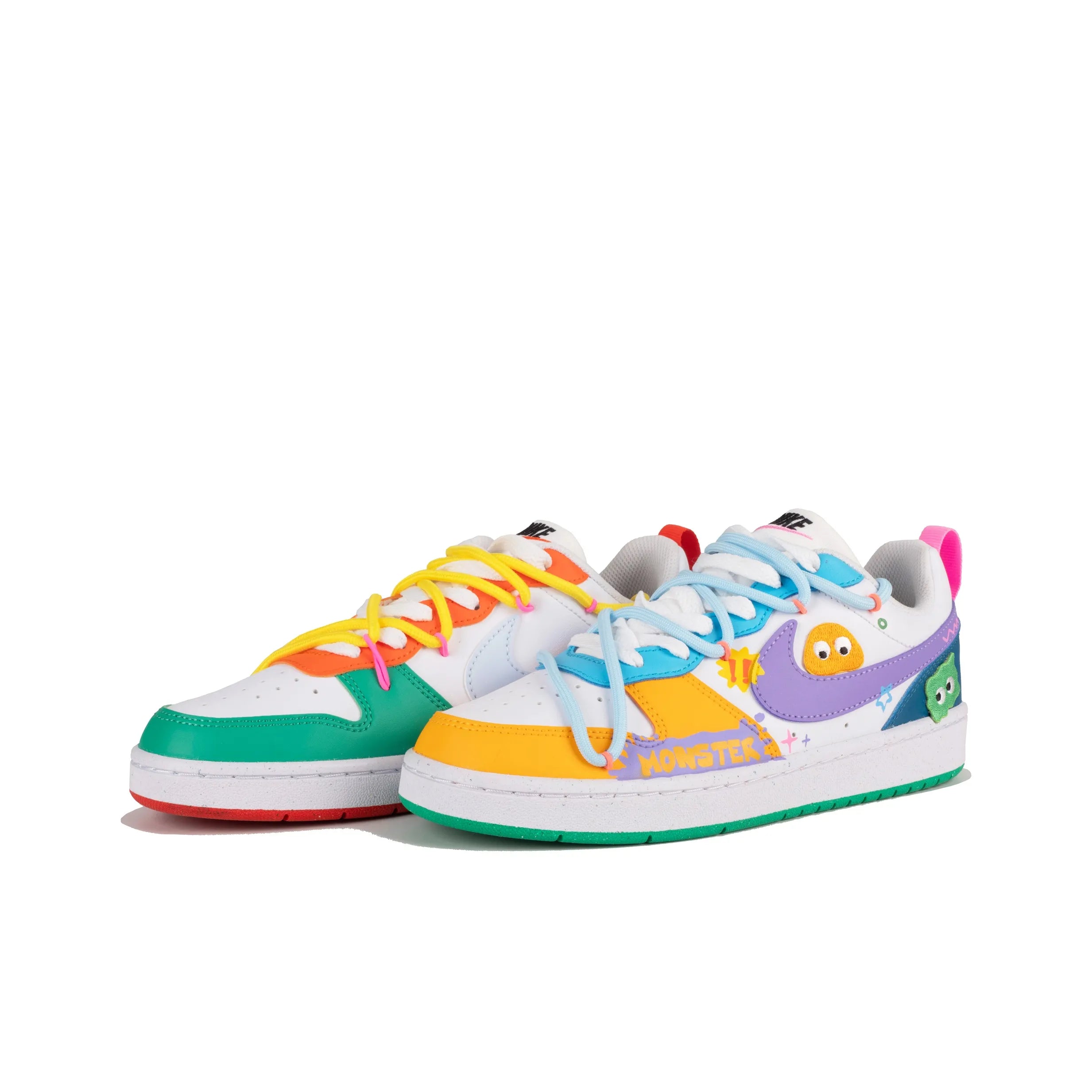 [Custom Rainbow Candy Monster] Court Borough Skateboard Shoes  For Children Unisex