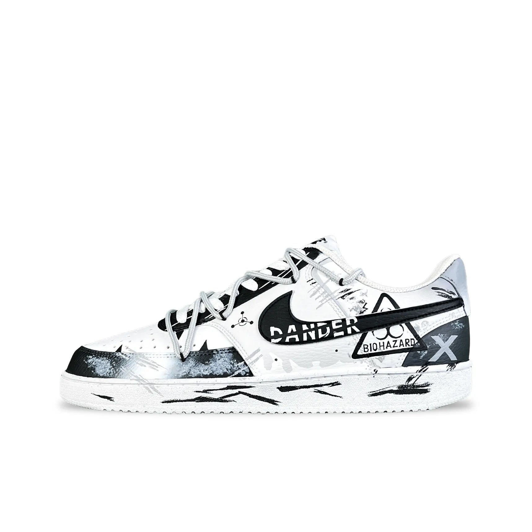 [Custom Dangerous Party] Court Vision Low Skateboard Shoes Unisex Black/White/Gray