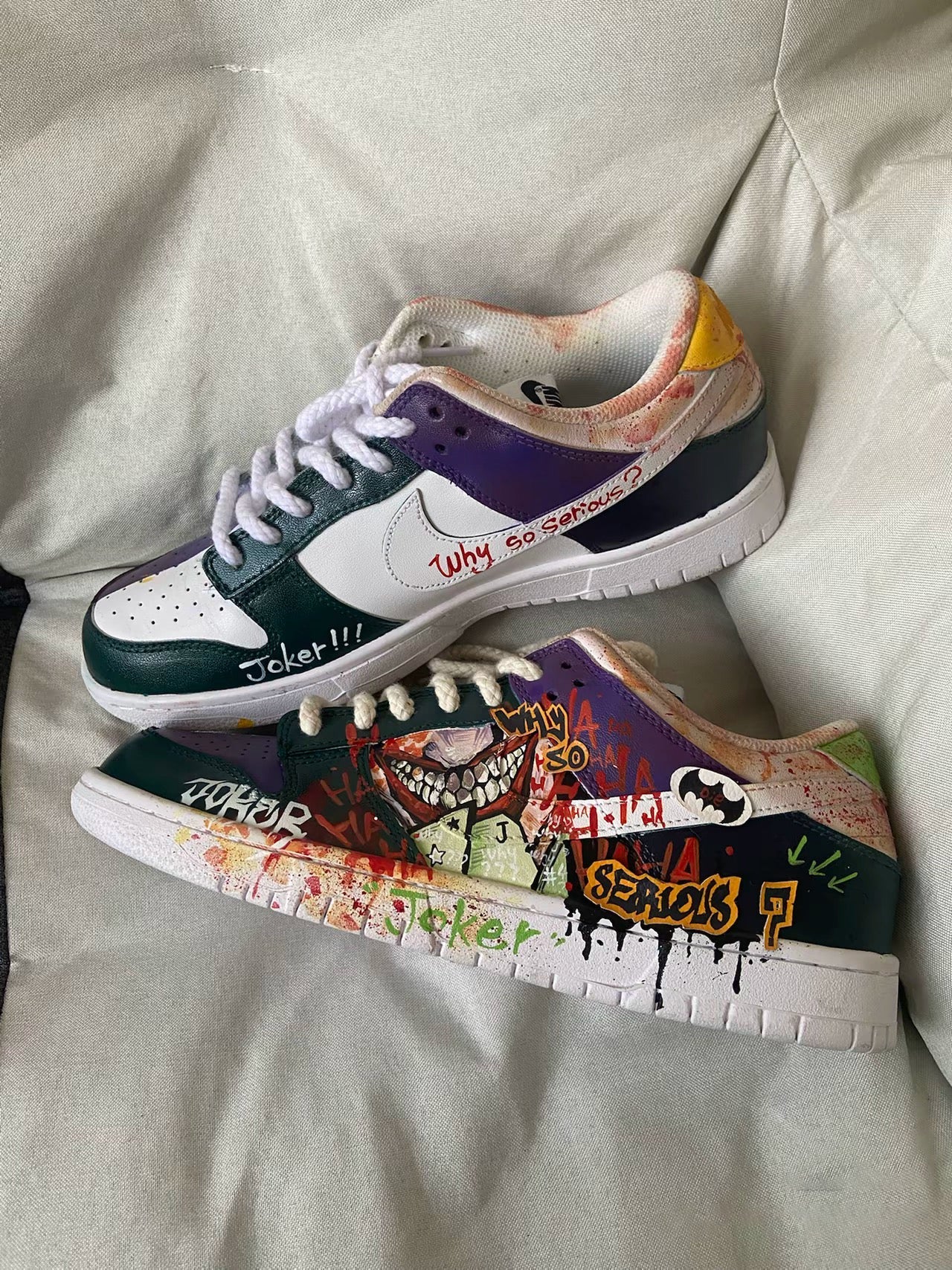 JOKER - Graffiti Hand-painted Mandarin Custom Dunk Low Unisex