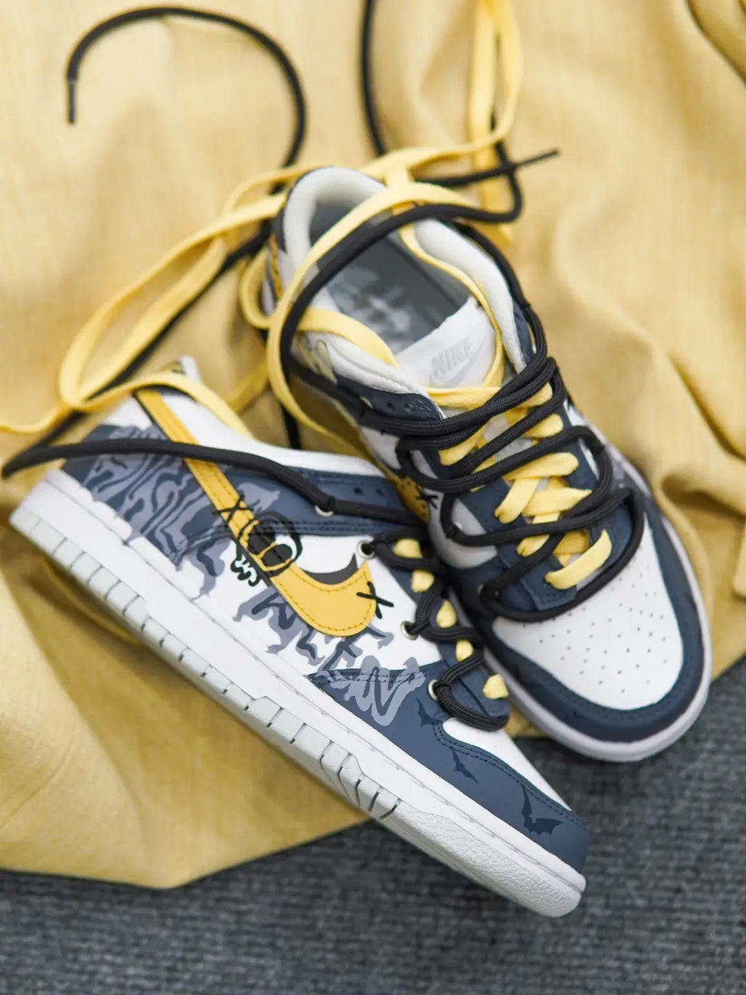 [Custom Bizarre Gathering] Dunk Skateboarding Shoes Unisex Low-top Blue/Gray