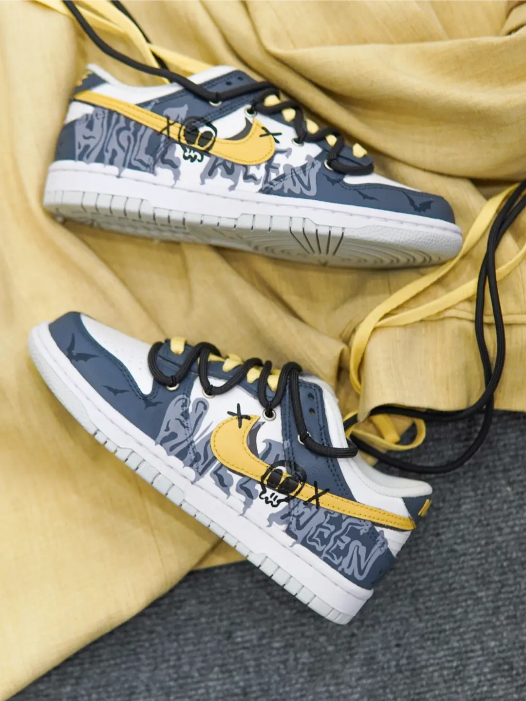 [Custom Bizarre Gathering] Dunk Skateboarding Shoes Unisex Low-top Blue/Gray