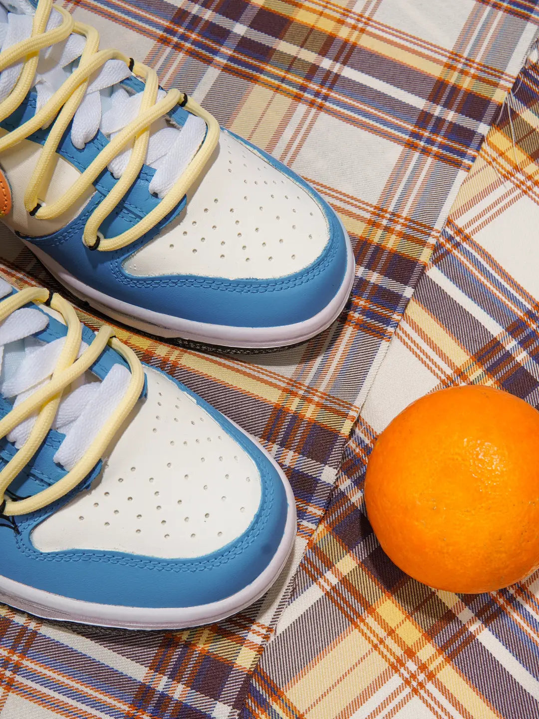 [Custom Silly Pumpkin] Dunk Skateboarding Shoes Unisex Low-top Blue/White