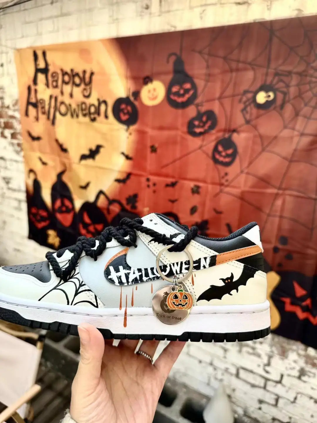 [Custom Halloween Horror] Dunk Low Skateboard Shoes Unisex White/Black