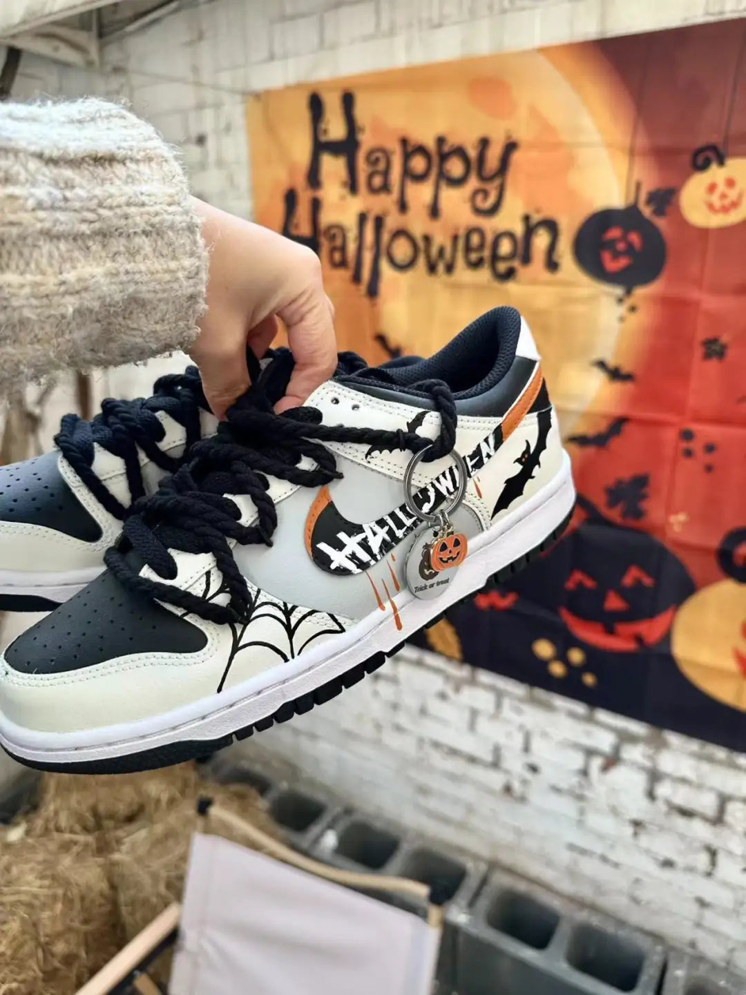 [Custom Halloween Horror] Dunk Low Skateboard Shoes Unisex White/Black
