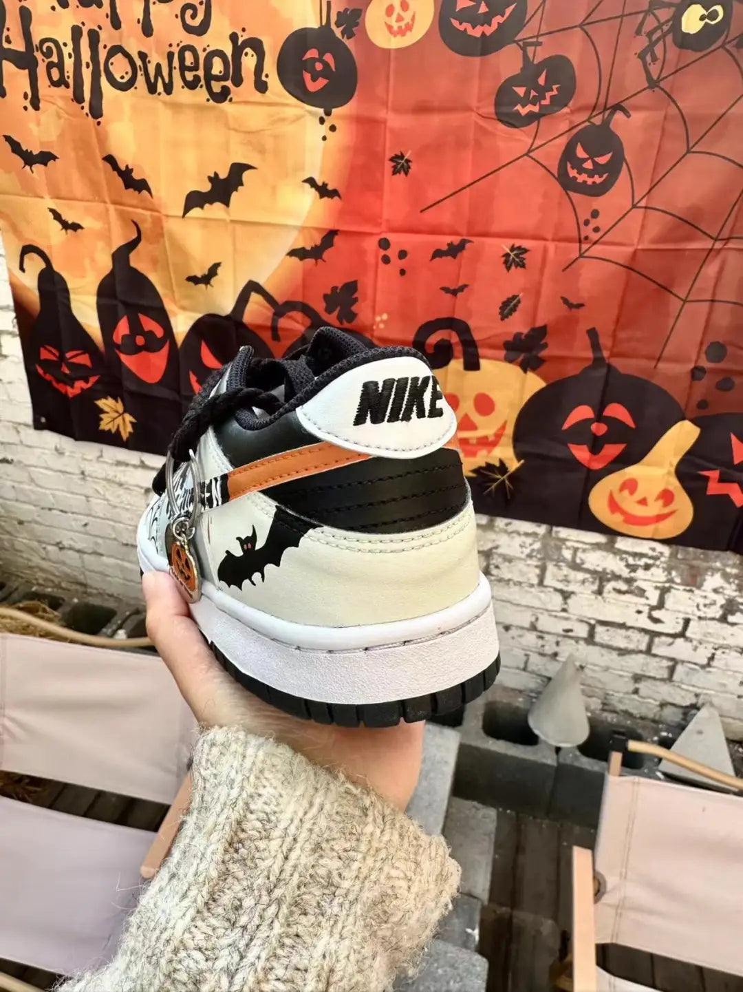 [Custom Halloween Horror] Dunk Low Skateboard Shoes Unisex White/Black