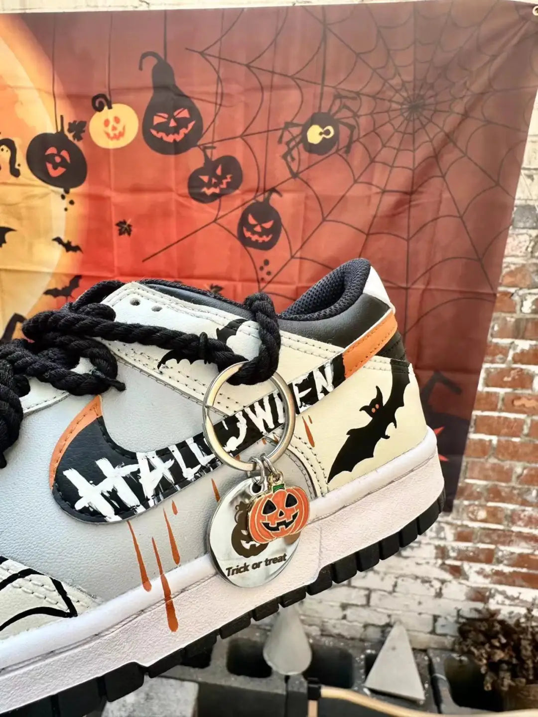 [Custom Halloween Horror] Dunk Low Skateboard Shoes Unisex White/Black