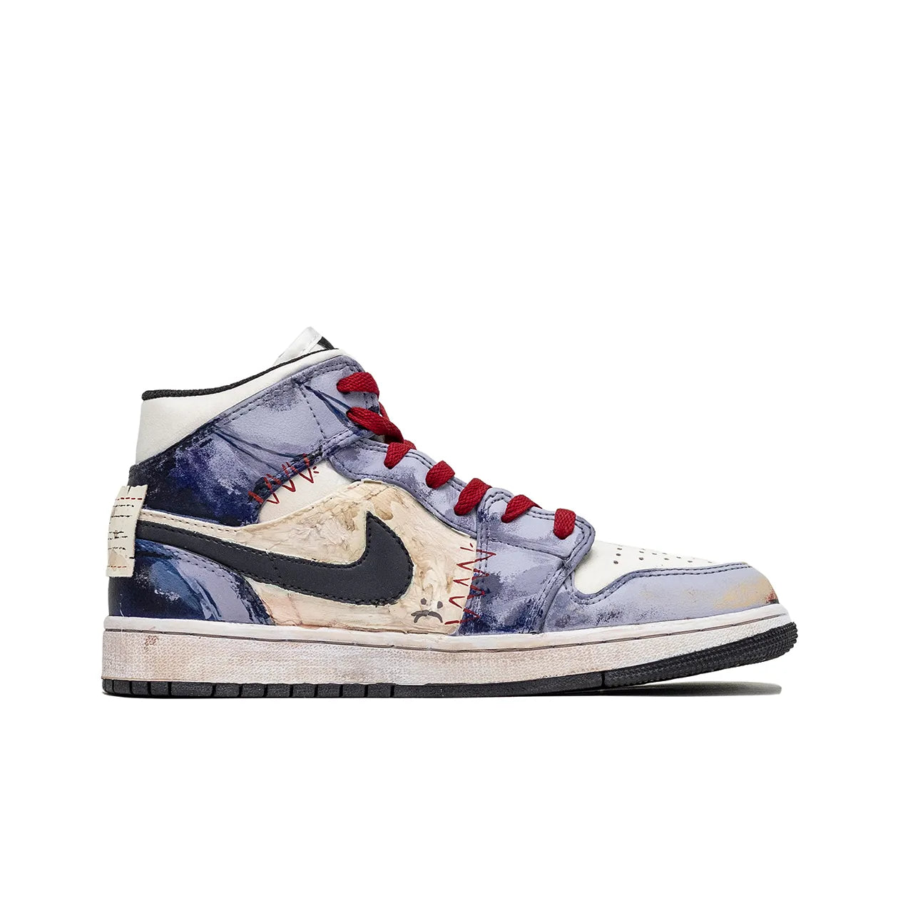 [Custom LA] Air Jordan 1 High Top Unisex Skateboarding Shoes White/Purple